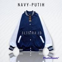 ราคา เสื้อแจ็คเก็ตเบสบอลปัก Varsity / เสื้อแจ็คเก็ตผู้ชายและผู้หญิงธรรมดา || สีกรม - สีขาว (26088407457)