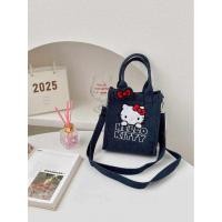 ราคา กระเป๋าสะพายคาดใส่มือถือHello Kitty งานแท้ - ขนาด 18×16×6 cm - ผ้ายีนส์ เป็นงานปักอยูด้านหน้า - สายสามารถปรับขนาดได้ (40064465730)