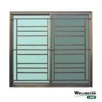 ราคา good.garden29-WELLINGTAN (LIKE) หน้าต่างอะลูมิเนียมพร้อมเหล็กดัด บานเลื่อน SS 120x110ซม. สีชา พร้อมมุ้ง ยอดขายอันดับ1 (23059072482)