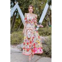 ราคา เดรสยาวลายสิงโตนาเนียร์เริ่ดๆ ทรงเจ้าหญิงพิมพ์ลายโดดเด่น (10522195632)
