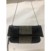 ราคา กระเป๋ามือสอง DOUBLE M. MILANO หนังแท้าีดำ อะไหล่ทอง ขนาด 10 นิ้ว พร้อมส่ง (24783964667)