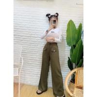 ราคา ❤️พร้อมส่ง❤️ กางเกงผ้าชิลล์แนวzara เอวสูง ทรงขาบาน น่ารักมากค่ะ (6077944068)