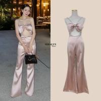 ราคา Miralyn ชุดจั้มสูทขายาวสายเดี่ยวแต่งเพชรเรียบหรูดูดีสุดๆ ช่วงอกแต่งเกาะอกโชว์เว้าด้านหน้า (25185663294)