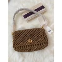 ราคา TORY BURCH Kira Chevron Macramé Woven Small Shoulder (13552168397)