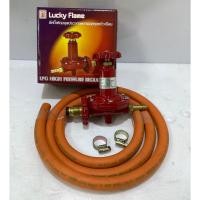 ราคา Lucky Flame หัวปรับแรงดันสูง รุ่น L-322 เกลียวพวงมาลัยทองเหลือง(ประเภทแรงดันสูง) พร้อมสายยางส้ม NCR (9471791023)