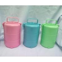 ราคา ปิ่นโตแบบกลม 3 ชั้นสีหวานน่ารัก (443807222)