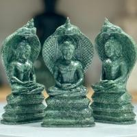 ราคา พระพุทธรูป พระแกะสลัก พระนาคปรก พระบูชา ปางนาคปรก งานแกะสลัก หินเขียวอินเดีย (41200210492)