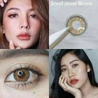 ราคา บิ๊กอาย คอนแทคเลนส์ รุ่น Jewel 3 tone/ gray/ brown ฝาแดง ยี่ห้อ Pitchy lens (27308948910)