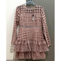 ราคา เดรสสั้นแขนยาวสีชมพูกะปิ ผ้าลูกไม้มีน้ำหนัก ระบายสองชั้น อก 36 เอว 31 สะโพก 38 ยาว 32 นิ้ว (24840820185)