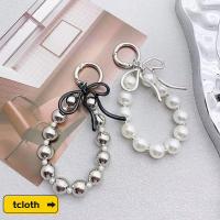 ราคา NOONOR จี้ตกแต่งกระเป๋า, Pearl Hoop Bowknot Phone Lanyard Chain Pendant, Fashion Beaded Charm Key Ring (41473620707)
