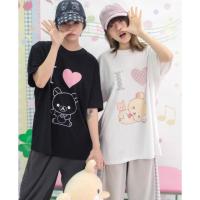 ราคา เสื้อยืดแขนสั้นผ้าฝ้าย 100%, ลายหัวใจจาก Rilakkuma, สินค้าพร้อมส่ง (40516436447)