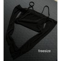 ราคา Baby crop top เสื้อกลิตเตอร์แขนยาวสีดำ ครอป ปาดไหล่ (26382677633)