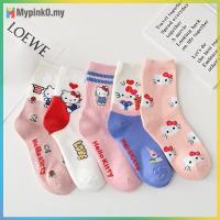 ราคา Mypink Kawaii Hello Kitty ถุงเท้าเด็กสาว Sanrio KT Cat ถุงเท้ากลางหลอดถุงเท้าลูกวัวถุงเท้านักเรียน MY (43215872135)