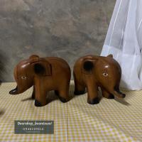 ราคา (1ตัว) ช้างไม้จามจุรี ช้างไม้แกะสลัก ช้างการ์ตูน (13131054985)