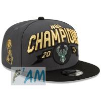 ราคา หมวกใหม่ แท้ Milwaukee Bucks New Era 2021 NBA Finals Champions Locker Room 9FIFTY Snapback Adjustable Hat - Gray/Black (23475206500)