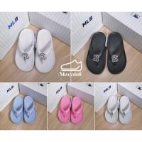 ราคา ของแท้ MLB Chunky Bouncer Flip-Flop แตะคีบหลายสี ดำ ฟ้า เทา ขาว ชมพู ป้ายแท็กเกาหลี (23846756022)