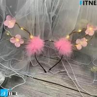 ราคา FITNE LED คริสต์มาสแถบคาดศีรษะ Party Dress Up คอสเพลย์เครื่องแต่งกายอุปกรณ์เสริมตลกเรืองแสง Elk ผม Hoop Elf Reindeer Fawn Horn ผมหญิง Plush ผม Hoop (42573122574)