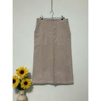 ราคา SK80 กระโปรงลูกฟูก MUJI สีเบจ ไซส์ L กระเป๋าเหลี่ยมหน้า น่ารักมาก (26029251666)