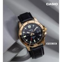 ราคา นาฬิกาข้อมือ Casio รุ่น MTP-VD01GL-1Eผู้ชายสายหนังสีดำ ขอบหน้าปัดสีทอง - ของแท้ 100% รับประกันสินค้า1 ปี (10922968274)