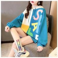 ราคา เสื้อแขนยาวมีฮู้ด 3 โทนสี สกรีนลาย Oversize {อก 48 นิ้ว} ผ้าคอตตอล สินค้าพร้อมส่ง B64 (15904025921)