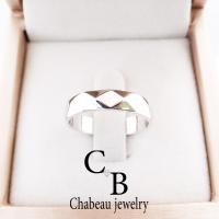 ราคา แหวนเกลี้ยง สง่างาม ตัวเรือนSilver ชุปทองคำขาว 18K (16496705326)