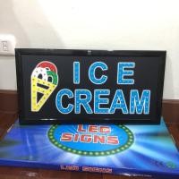ราคา ป้ายไฟLED ป้ายไฟสำเร็จรูป ป้ายไฟOPEN ป้ายไฟเปิดร้าน ไอศกรีม ป้ายไฟLED-​Ice cream (4443273221)