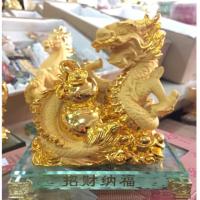 ราคา พร้อมส่ง มังกรทอง มังกรทอง ขนาด 6.5*3.5*6.5 นิ้ว มังกรบนกองเงิน น้ำเต้า (2276665657)