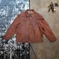 ราคา IZOD Leaf Collar Casual Slim Vintage Leather Jacket สีน้ําตาลคาราเมล (40422078766)