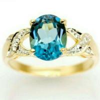 ราคา แหวนเงินแท้ 92.5 พลอยโทพาซ Topaz ชุบทอง น้ำหนัก 2.87 กะรัต สวยไฟดีค่ะ (1043858867)