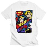 ราคา แฟชั่น เสื้อยืด cotton เสื้อผ้าบุรุษ 100% ผ้าฝ้ายมหัศจรรย์โลโก้ Supergirl Batgirl บุรุษเสื้อยืดสีดํา (25203370132)
