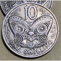 ราคา เหรียญ 10 เซ็นต์ New Zealand นิวซีแลนด์ ปี 1967 Queen Elizabeth II พระฉายาลักษณ์รุ่น 2 ตัวหนังสือ one chilling (29023308374)