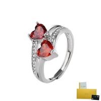 ราคา [พร้อมใบรับรอง Gra] หัวใจครอบงําทับทิมทับทิมทับทิมใหม่พร้อมฝังเปิดแหวน Moissanite (27790831788)