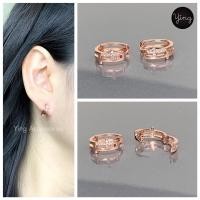ราคา ต่างหูห่วงเล็กไม้กางเขน Pink Gold ขนาดห่วง 1 cm (17920501445)
