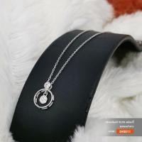 ราคา สร้อยคอพร้อมจี้เงินแท้ 92.5 (จี้เพชรสวิส CZ) งานชุบทองคำขาว SV0011 (19681544906)