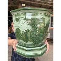 ราคา กระถางเซรามิค ทรง 8 เหลี่ยม ลายมังกรสีเขียวหยก (ไซด์ 13 นิ้ว) 100% แฮนเมด ออกใบกำกับภาษีได้ รหัสkornz101025_3 (26092778891)