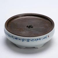 ราคา สีเขียวโบราณหม้อโบราณเฉิงที่เขียนด้วยลายมือสีฟ้าสีขาว เคลือบด้านล่าง เซรามิคโบราณถาดฟองแห้งสีบรอนซ์ด้อยถาดน้ําชาขนาดเล็ก [ก341-02] (41202053099)