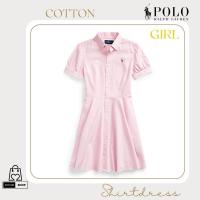 ราคา [New_ของแท้%_พร้อมส่ง]_Polo Ralph Lauren-Girl-Cotton Shirtdress สีชมพูคอปก แขนตุ๊กตาสั้น (28073071147)