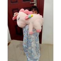 ราคา หมอนตุ๊กตา ยูนิคอร์น สีชมพู หมอนหนา นุ่ม ผ้าห่มนาโน100*150ซม. ราคาส่ง konwalai shop (3866373726)