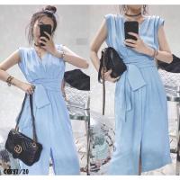 ราคา Dress ชุดเดรสผ้าโฟร์เวย์ แต่งจีบหน้า กระโปรงผ่าหน้า งานโทนสีพื้นดรียบหรู + สายผุกเอว เก็บทรงสวย มีซิปหลัง (1347238678)