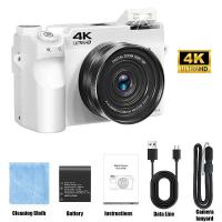 ราคา กล้องวิดีโอดิจิตอล 4K HD กล้องคู่ด้านหน้าและด้านหลัง 75MP 18X ซูมหน้าจอ 3.0 นิ้ว AF ออโต้โฟกัส Corder นักเรียน Campus CCD กล้อง (27741860797)