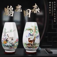 ราคา Jingdezhen เซรามิคเครนกวาง Tongchun พาสเทลคู่แจกันสไตล์จีนสไตล์จีนตกแต่งแจกันเซรามิคห้องนั่งเล่นเดสก์ท็อปสไตล์จีนใหม่ FRXJ (28941766707)