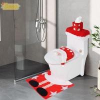 ราคา Seeo ที่หุ้มที่นั่งชักโครก, ผ้าคลุมฝาชักโครกคริสต์มาส DIY โพลีเอสเตอร์, ชุดฝาชักโครกพิมพ์ลาย Santa Elk น่ารักคริสต์มาส (28770531564)