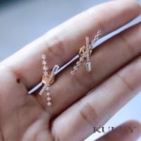 ราคา ต่างหูดีไซน์ไขว้ประดับเพชร (10673941345)