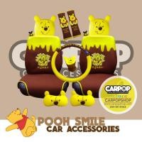 ราคา เซตแต่งรถสุดคุ้ม!! Set Pooh Smile 10 ชิ้น ชุดหุ้มเบาะรถยนต์ หมีพูห์ แบบผ้า ลิขสิทธิ์แท้ เสื้อคลุมเบาะ หุ้มเบลท์ (1224451777)