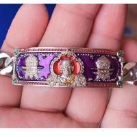 ราคา เลสข้อมือ หลวงพ่อพัฒน์ รุ่นรวยโชคลาภ เนื้ออัลปาก้า ลงยาม่วง รับประกันพระแท้ตลอดชีพ (9237024850)