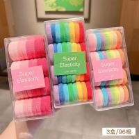 ราคา 32 ชิ้นพร้อมกล่องkorea หางม้าผูกผมชุดยืดหยุ่นสูง Tower แหวนผู้หญิงสีลูกกวาดยางรัด (29477591200)