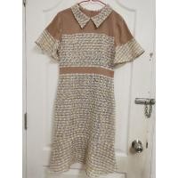 ราคา เสื้อผ้ามือสอง เดรสกระโปรงสีเบจ/นู้ดเข้ม แขนสั้น งานป้าย TANTANA (28057484807)