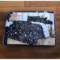 ราคา ชุดผ้าปูที่นอนสีพื้น 6 ฟุต 5 ชิ้น ชุดผ้าปูที่นอนสีน้ำเงินรายดาวขาว ชุดผ้าปูยี่ห้อ AI ZHUO (9480365963)