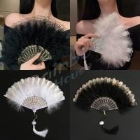 ราคา R. H. พัดจีนขนนกแต่งการเพนท์ลายไทยสีทอง พัดเต้นรํา สไตล์โลลิต้า พัดจีนขนนก มี 4 สี Feather Fan (25435327253)