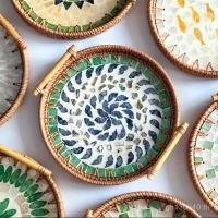 ราคา ขนมปังญี่ปุ่นถาดผลไม้ถาดถาดเวียดนามเปลือกหวายทอตะกร้าขนมปังนึ่งแฮนด์เมดสีฟ้าjhตะกร้าขนม สวัสดี (29192430617)